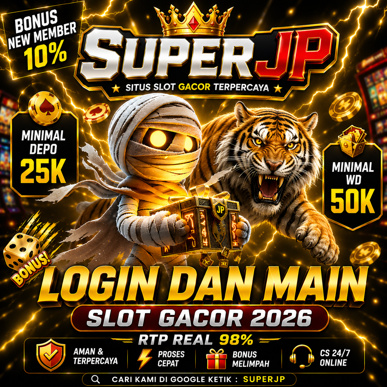 Thumbnail 1 of 3, Poster, Banner informasi pilihan permainan SUPERJP untuk pengguna SUPERJP.